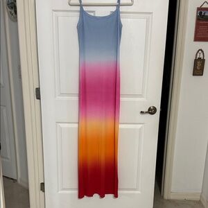 Young Fabulous & Broke Blue Pink Orange Maxi Dress